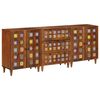 vidaXL Sideboard 3 pcs Walnuss Massivholz Mango