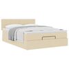 vidaXL Ottoman-Bett mit Matratze Creme 140x190 cm Stoff