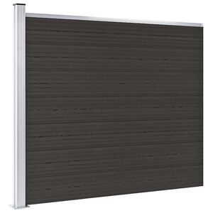 vidaXL Zaunelement WPC 175x146 cm Schwarz