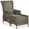 vidaXL 3-tlg. Garten-Lounge-Set mit Auflagen Poly Rattan Braun