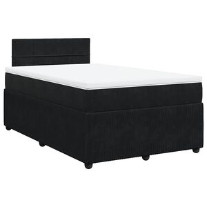 vidaXL Boxspringbett mit Matratze Schwarz 120x190 cm Samt