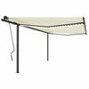 vidaXL Markise Manuell Einziehbar mit LED 4,5x3 m Creme