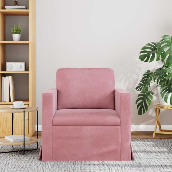 vidaXL Sofa Rosa Gesamtabmessungen: 78 x 78 x 80 cm (B x T x H) Samt