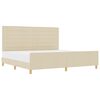 vidaXL Bettgestell mit Kopfteil Creme 200 x 200 cm Stoff