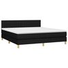 vidaXL Boxspringbett mit Matratze Schwarz 160x200 cm Stoff
