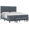 vidaXL Boxspringbett mit Matratze Dunkelgrau 180 x 200 cm Samt