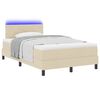 vidaXL Boxspringbett mit Matratze mit LED Creme 120 x 200 cm Stoff