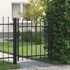 vidaXL Zauntor BOXTEL Einzelt&uuml;r mit Bogenabschluss Stahl 1 x 1 m Schwarz