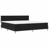 vidaXL LED Boxspringbett mit Kopfteil Schwarz 200 x 200 cm Stoff
