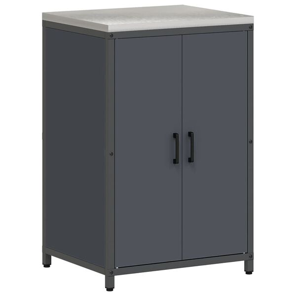 vidaXL K&uuml;chenaufbewahrung mit Regal Anthrazit 60 x 50 x 92 cm Stahl