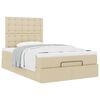 vidaXL Ottoman-Bett mit Matratze Creme 120x200 cm Stoff