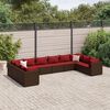 vidaXL 10-tlg. Garten-Lounge-Set mit Kissen Braun Poly Rattan
