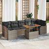 vidaXL Gartensofa-set mit Kissen 8 pcs Grau Poly-Rattan