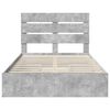 vidaXL Aufbewahrungsbett Beton Grau 135 x 190 cm Holzwerkstoff