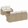 vidaXL Sofa Set mit Kissen 6 pcs Beige und Creme Poly-Rattan