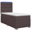 vidaXL Boxspringbett mit Matratze Dunkelbraun 90 x 190 cm Stoff