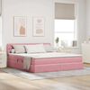 vidaXL Bett mit Stauraum und LED mit Matratze Rosa 180 x 200 cm Samt