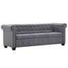 vidaXL Chesterfield Sofa 3-Sitzer Samtbezug 199x75x72 cm Grau