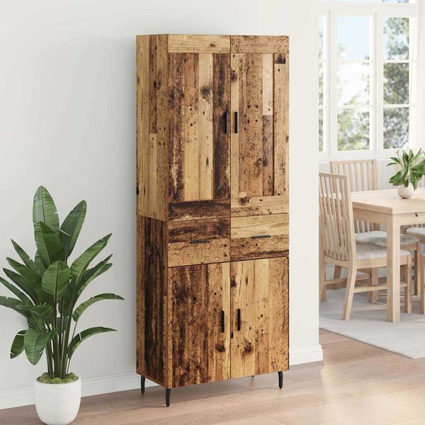 vidaXL Highboard mit Schubladen 2 pcs Altholz Holzwerkstoff