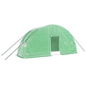 vidaXL Gew&auml;chshaus mit Stahlrahmen Gr&uuml;n 12 m&sup2; 6x2x2,85 m