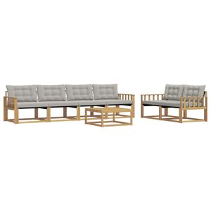 vidaXL Outdoor-Sofagarnitur 7 stk. Wei&szlig; und Hellgrau