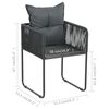 vidaXL 7-tlg. Garten-Essgruppe PVC Rattan Schwarz