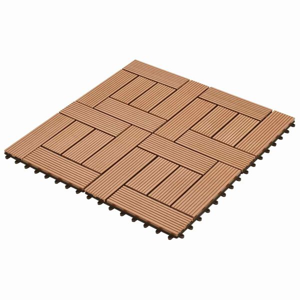 vidaXL Terrassenfliese 11 pcs Braun 30 x 30 cm WPC