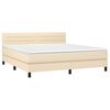 vidaXL Boxspringbett mit Matratze & LED Creme 180x200 cm Stoff