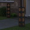 vidaXL Solar LED Weg Licht 2 pcs Schwarz Kalt gewalzter Stahl