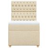 vidaXL Boxspringbett mit Matratze Creme 100x200 cm Stoff