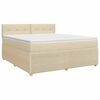 vidaXL Boxspringbett mit Matratze Creme 180 x 200 cm Stoff