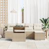 vidaXL Garten-Sofa-Set mit Speicher 6 pcs Beige Poly Rattan