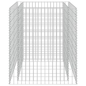 vidaXL Gabionen-Hochbeet Verzinkter Stahl 90&times;90&times;100 cm