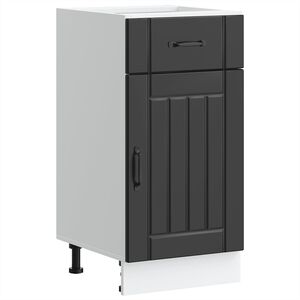 vidaXL K&uuml;chen-Unterschrank Lucca Schwarz Holzwerkstoff