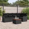 vidaXL Garten-Sofa-Set 6 pcs Schwarz