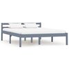 vidaXL Massivholzbett Grau Kiefer 120x200 cm