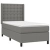 vidaXL Boxspringbett mit Matratze & LED Dunkelgrau 90x190 cm Stoff