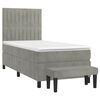 vidaXL Boxspringbett mit Matratze Hellgrau 90x190 cm Samt