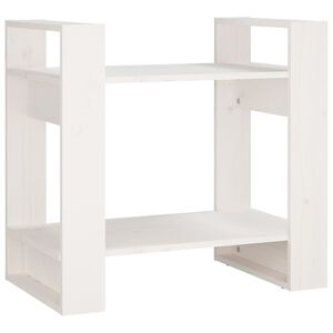vidaXL B&uuml;cherregal/Raumteiler Wei&szlig; 60x35x57 cm Massivholz Kiefer