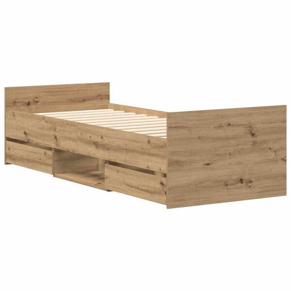 vidaXL Bettgestell ohne Matratze Artisan-Eiche 90x200cm Holzwerkstoff