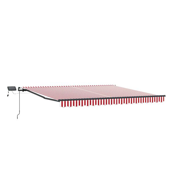 vidaXL Einziehbare Markise Rot und Wei&szlig; 450 x 350 cm Stoff