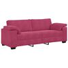 vidaXL 2-teiliges Sofa-Set mit Kissen, weinroter Samt