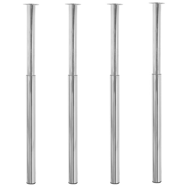 vidaXL Teleskopische Tischbeine 4 Stk. Chrom 710 - 1100 mm
