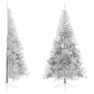 vidaXL K&uuml;nstlicher Weihnachtsbaum mit St&auml;nder Silber 210 cm PET