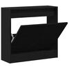 vidaXL Schuhschrank Schwarz Eichen-Optik 60 x 21 x 57 cm Holzwerkstoff