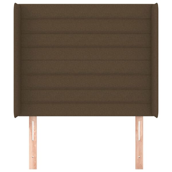 vidaXL Kopfteil mit Ohren Dunkelbraun 103x16x118/128 cm Stoff