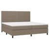 vidaXL Boxspringbett mit Matratze Taupe 200x200 cm Stoff