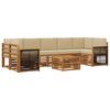 vidaXL Outdoor-Sofagarnitur 8 stk. Natur und Beige Massivholz Akazie