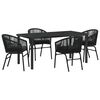vidaXL Garten Essgruppe 5 stk. Schwarz Pulverbeschichteter Stahl
