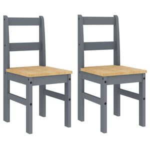 vidaXL Essst&uuml;hle 2 Stk. PANAMA Grau 40x46x90 cm Massivholz Kiefer